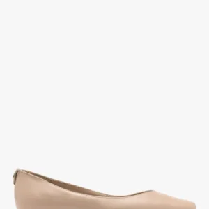 Beżowe baleriny z ozdobną cholewką