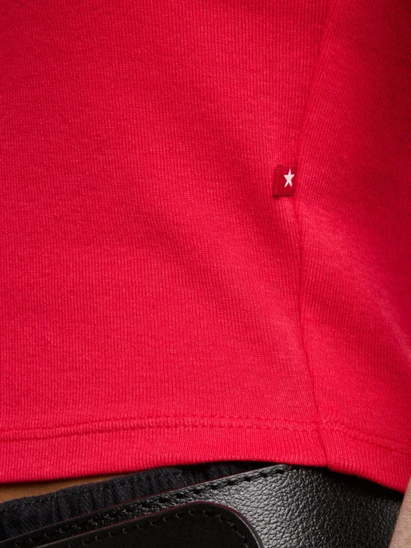 Koszulka damska slim z dekoltem caro czerwona Missa 603