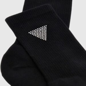 GUESS Czarne damskie sportowe skarpetki z kryształkami