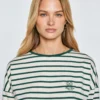 Bluzka damska w paski beżowo-zielone Alerra 304