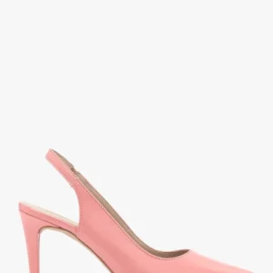 Różowe czółenka damskie z paskiem na pięcie