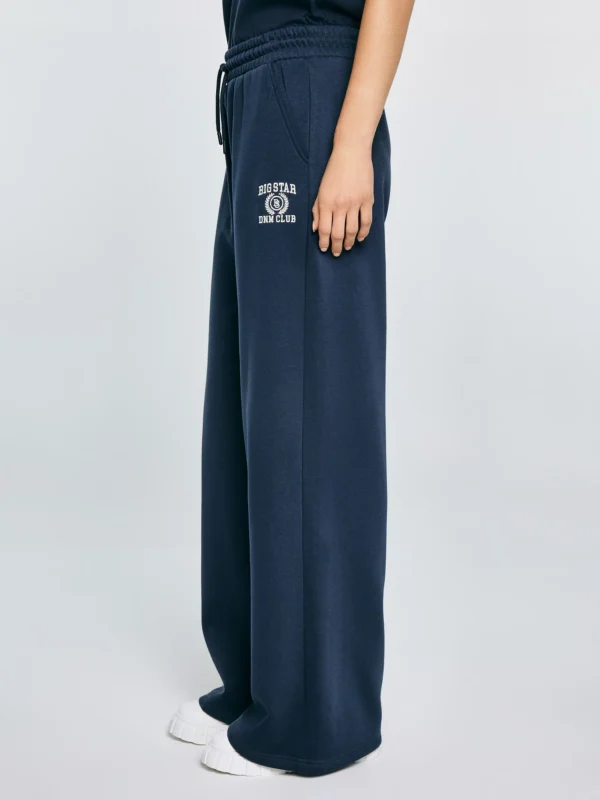 e68774c43138b3ddaec896ddd1af17a7cec8db0e Spodnie damskie dresowe wide granatowe Madelinap 403