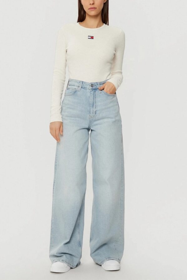 TOMMY JEANS Beżowy damski longsleeve