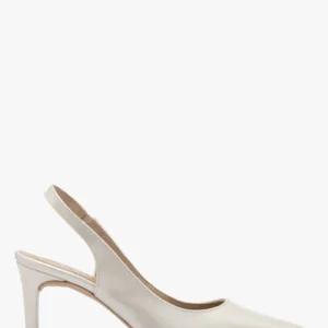 Perłowe czółenka na szpilce z odkrytą piętą