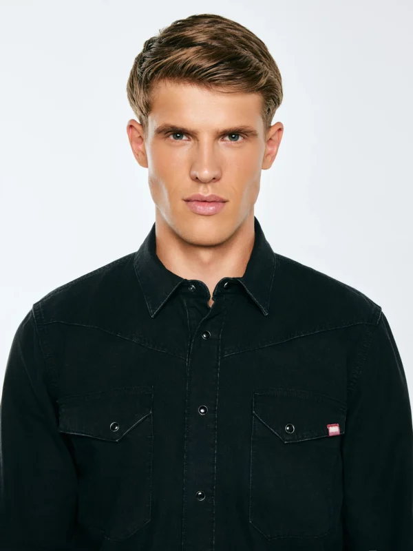 Koszula męska jeansowa czarna Buck 927