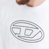DIESEL Biały t-shirt męski z wytłaczanym logo