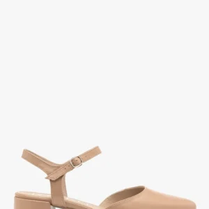 Beżowe czółenka z otwartą piętą