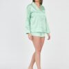 JUICY COUTURE Zielona satynowa koszula piżamowa damska w logo