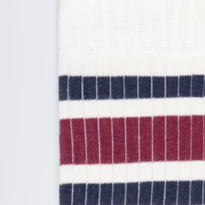 Skarpety chłopięce długie z paskami kremowe Rajan 102