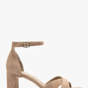 Beżowe sandały damskie na obcasie