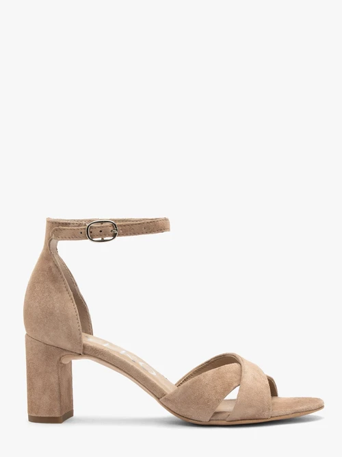 Beżowe sandały damskie na obcasie