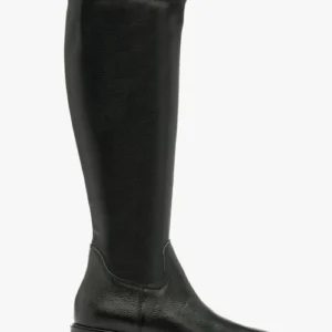 Czarne kozaki elastyczne z szeroką cholewką