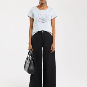 Koszulka damska z nadrukiem błękitna Alota 400