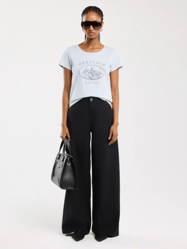 Koszulka damska z nadrukiem błękitna Alota 400