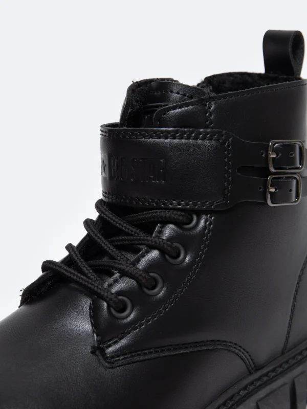 Trapery dziecięce ze skóry ekologicznej czarne OO374084 906