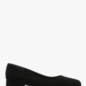 Czarne czółenka na oblekanym obcasie