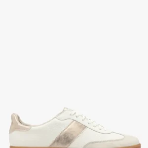 Kremowe półbuty sportowe z platynowymi detalami