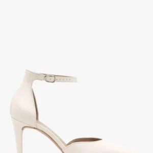 Dwuczęściowe kremowe czółenka na szpilce