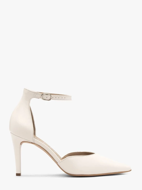 Dwuczęściowe kremowe czółenka na szpilce