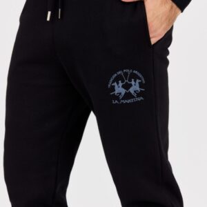 LA MARTINA Czarne spodnie dresowe męskie z dużym logo