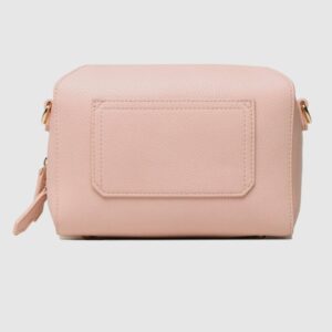 VALENTINO Pojemna różowa torebka na regulowanym pasku pattie haversack