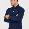 LA MARTINA Granatowy męski longsleeve polo HEAVY JERSEY