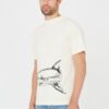 PALM ANGELS Beżowy męski t-shirt Broken Shark
