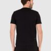 EA7 Czarny męski t-shirt z naszywką z logo