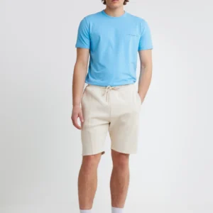 ef16521bb5e9a21d83aa001ccee536c0d36aa66e Koszulka męska z niewielkim nadrukiem na piersi niebieska Irter 401