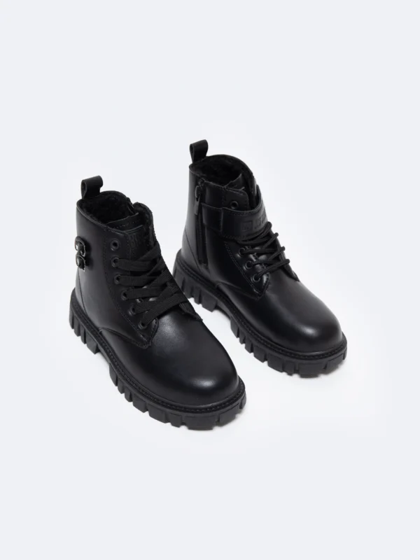 Trapery dziecięce ze skóry ekologicznej czarne OO374084 906