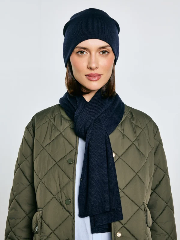 Szal dzianinowy granatowy Estanilan 403/ Mesianil 403