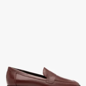 Bordowe minimalistyczne mokasyny