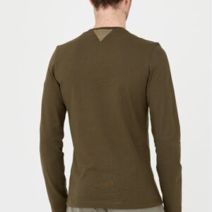 AERONAUTICA MILITARE Zielony męski longsleeve bawełniany