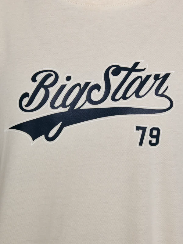 Koszulka dziewczęca oversize z nadrukiem kremowa Emillia 103