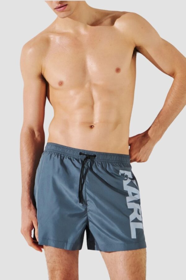 KARL LAGERFELD Niebieskie kąpielówki męskie