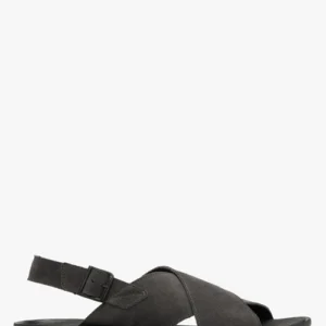 Szare sandały z zapięciem na klamrę