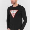 GUESS Czarny męski longsleeve Original Logo Tee