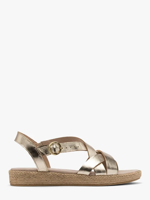 Platynowe sandały na ozdobnym spodzie