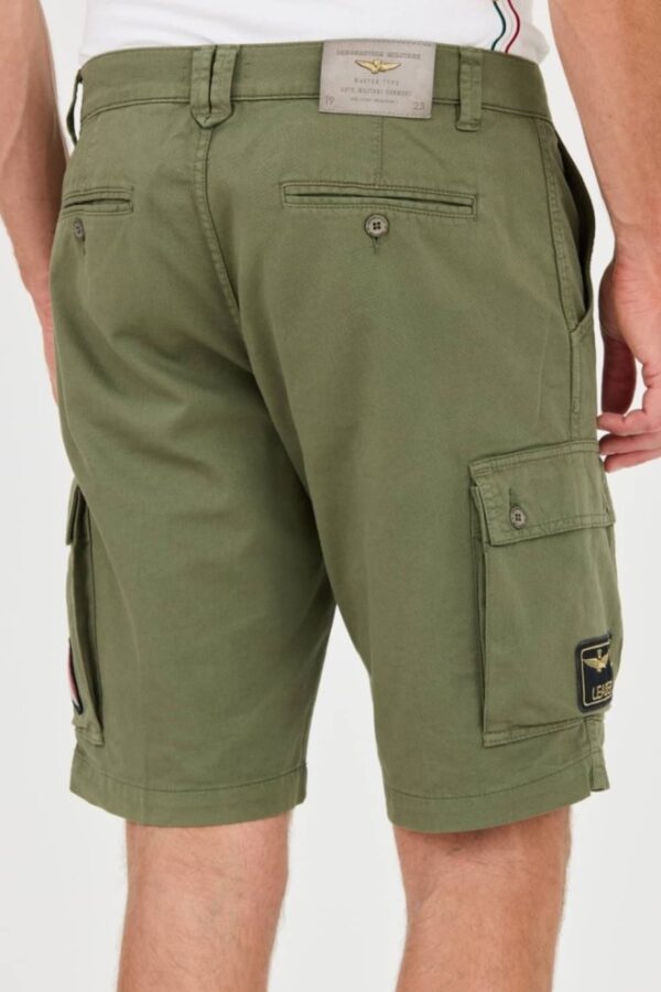 AERONAUTICA MILITARE Zielone męskie bermudy Frecce Tricolori
