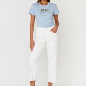 7 FOR ALL MANKIND Białe jeansy damskie THE MODERN STRAIGHT Milk