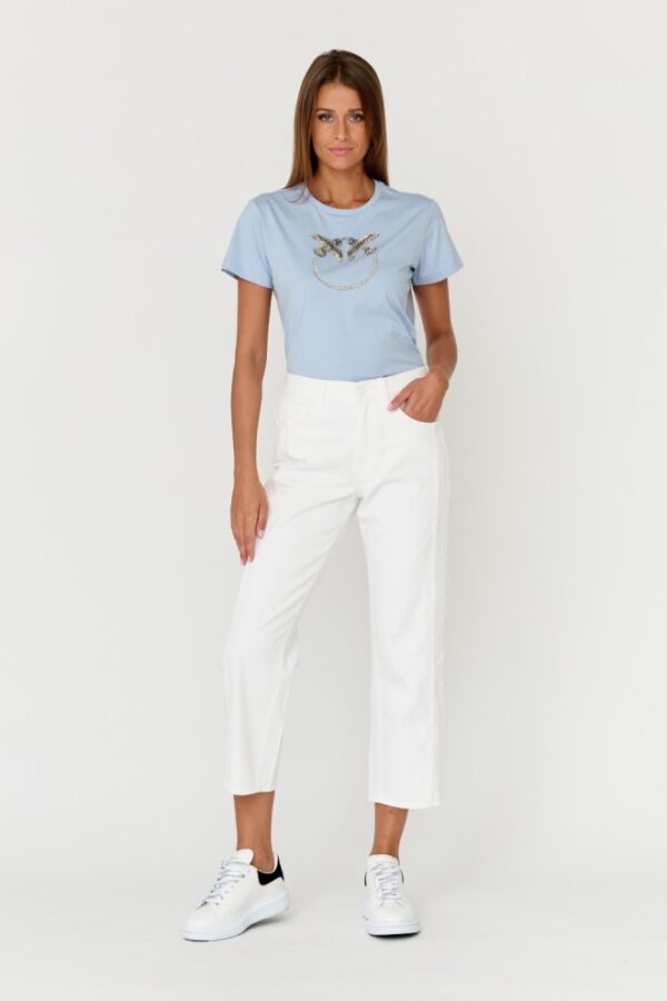 7 FOR ALL MANKIND Białe jeansy damskie THE MODERN STRAIGHT Milk