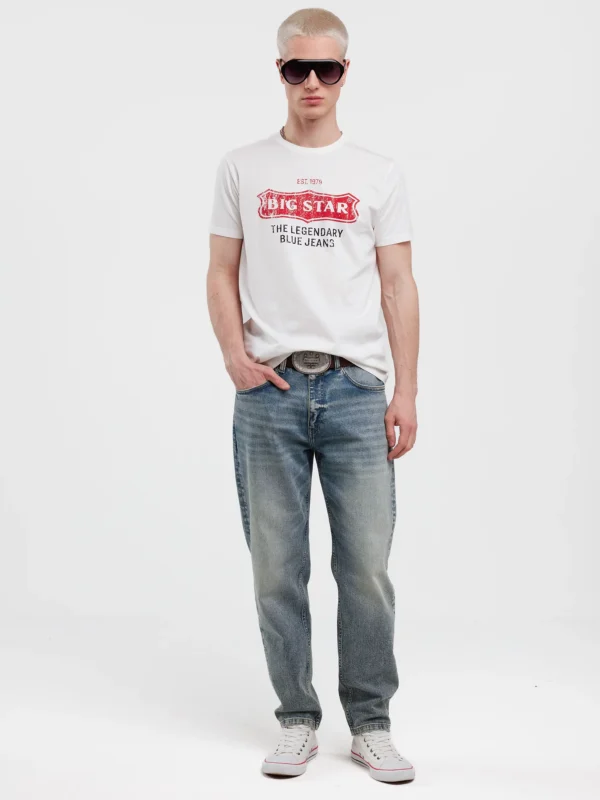 Koszulka męska z nadrukiem biała Millaner 101