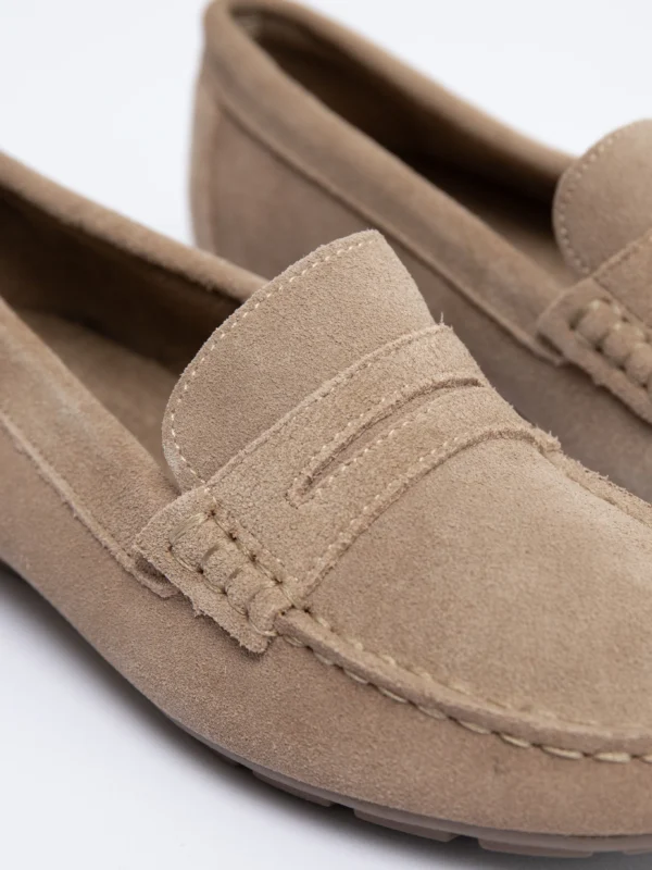 Mokasyny damskie zamszowe brązowe NN274572 803