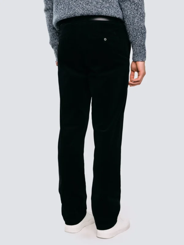 Spodnie męskie chinosy sztruks czarne Trevis 906