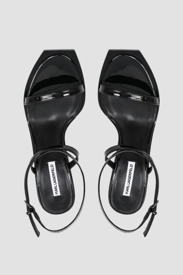 KARL LAGERFELD Czarne damskie sandały KARL NFT HEEL