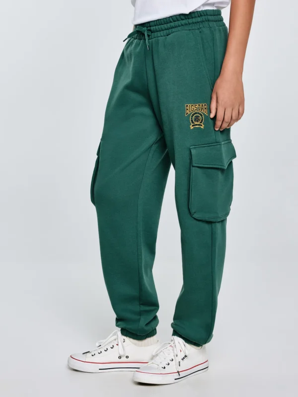 f5987bc1eb253cee1119b4b85673eb2b14276885 Spodnie chłopięce dresowe cargo khaki Cargir 304