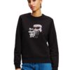 KARL LAGERFELD Czarna damska bluza z cyrkoniami Ikon Rs Duo