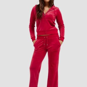 JUICY COUTURE Czerwone damskie spodnie dresowe Layla Low Rise