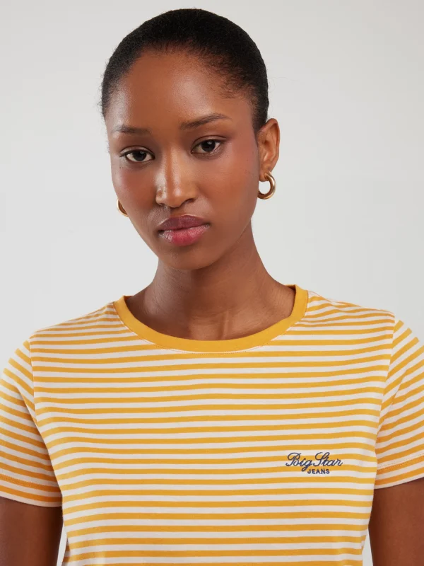 Koszulka damska w paski żółto-biała Zenaida 703