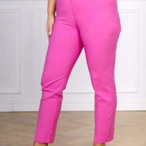 Eleganckie różowe spodnie cygaretki Inez XXL OVERSIZE